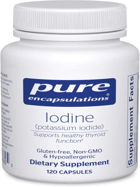 Pure Encapsulations Iodine - Supplement to Support The Thyroid & Help Maintain Healthy Cellular Metabolism - with Premium Potassium Iodide - 120 Capsules - Nirvana Guru