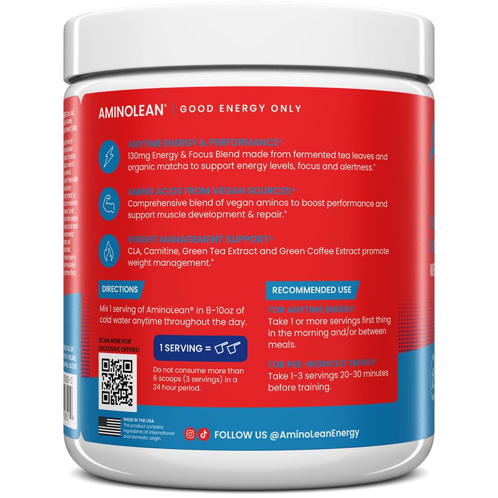 RSP NUTRITION AminoLean Pre Workout Powder, Amino Energy & Weight Management with Vegan BCAA Amino Acids, Natural Caffeine, Preworkout Boost for Men & Women, 30 Serv, Pink Lemonade… Nirvana Guru