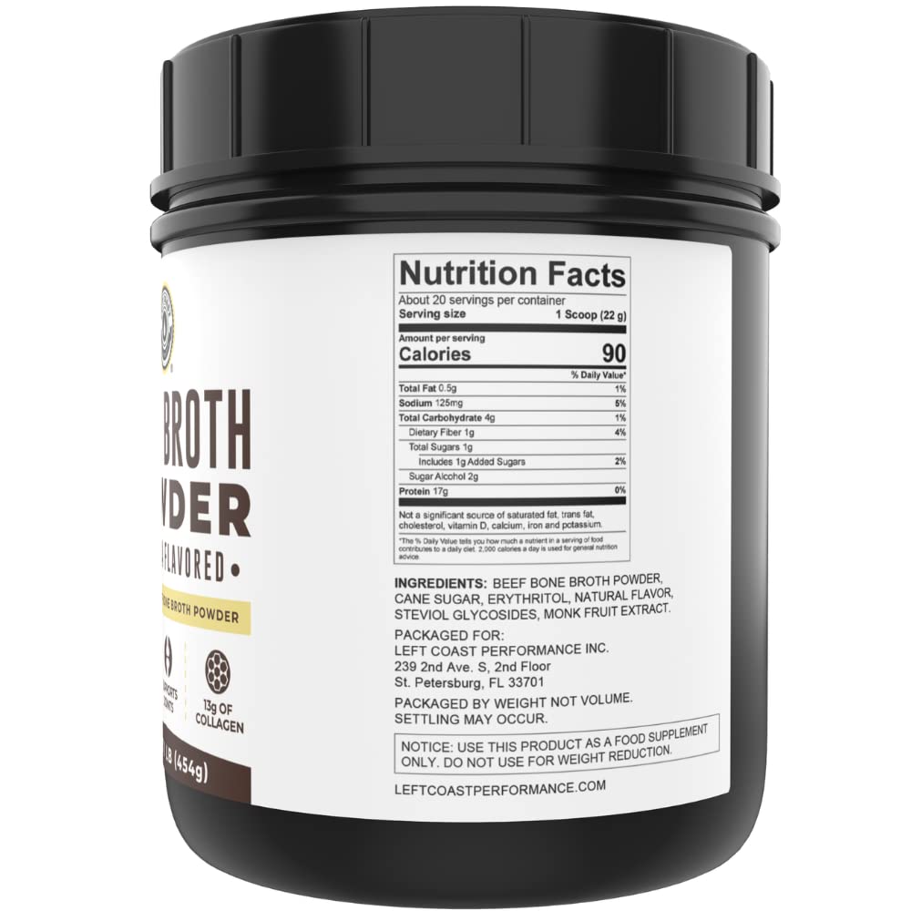 Bone Broth Protein Powder, Chocolate, Grass Fed 2lbs, 42 servings 16g protein, 13g Collagen. Low Carb, 2 net Carb, Dairy Free, Keto Friendly Bone Broth Protein Supplement with Collagen Types I & III - Nirvana Guru