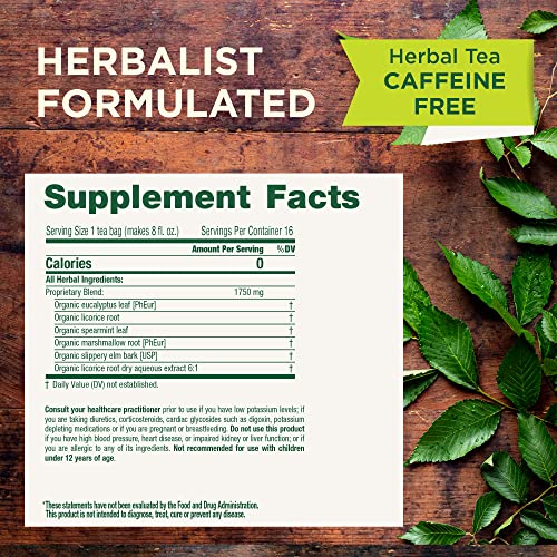 Traditional Medicinals Tea, Organic Throat Coat Eucalyptus, Throat and Respiratory Support, 16 Tea Bags - Nirvana Guru