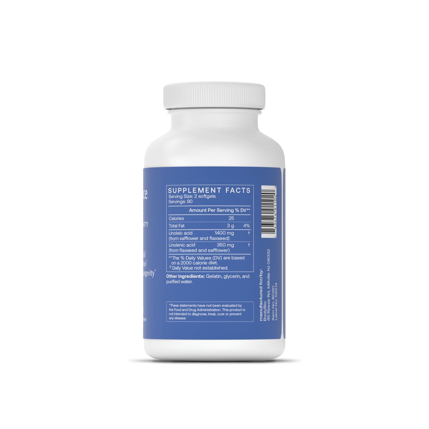 BodyBio Balance Oil - Vegan Omega 3 6 Supplement – Cold-Pressed Safflower & Flaxseed Oil – Supports Brain Function, Healthy Skin, and Mood Nirvana Guru