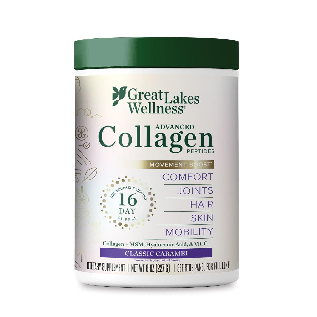 Great Lakes Wellness Collagen Peptides Powder for Skin, Hair, Nails, Joints & Digestion - Unflavored - Quick Dissolve Hydrolyzed, Non-GMO, Keto, Kosher - 16oz