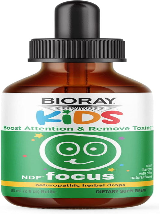 BIORAY Kids NDF Focus, Citrus - 2 fl oz - Supports Cognitive Function, Enhances Clarity & Promotes Steady Energy Levels - Non-GMO, Vegetarian, Gluten Free - 1-2 Month Supply Nirvana Guru