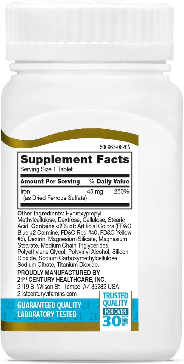 21st Century Slow Release Iron Tablets, 60 Count Nirvana Guru