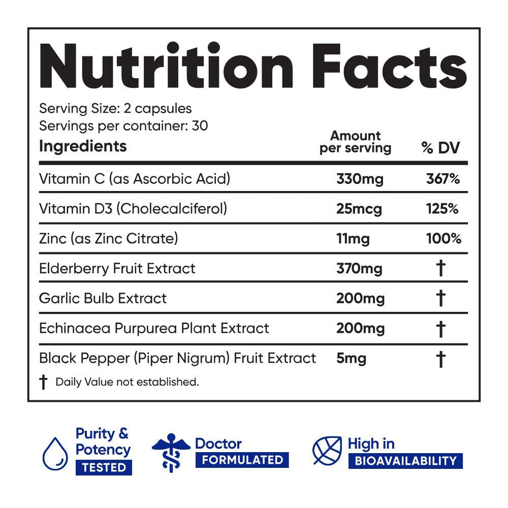 Immuneti - Advanced Immune Defense, 6-in-1 Powerful Blend of Vitamin C, Vitamin D3, Zinc, Elderberries, Garlic Bulb, Echinacea - 3 Pack - Supports Overall Health Nirvana Guru