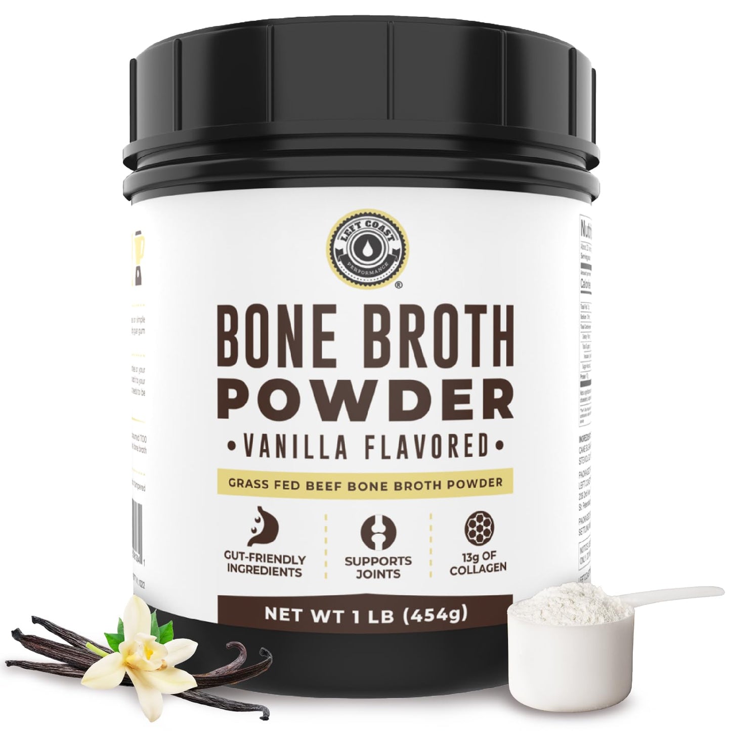 Bone Broth Protein Powder, Chocolate, Grass Fed 2lbs, 42 servings 16g protein, 13g Collagen. Low Carb, 2 net Carb, Dairy Free, Keto Friendly Bone Broth Protein Supplement with Collagen Types I & III - Nirvana Guru