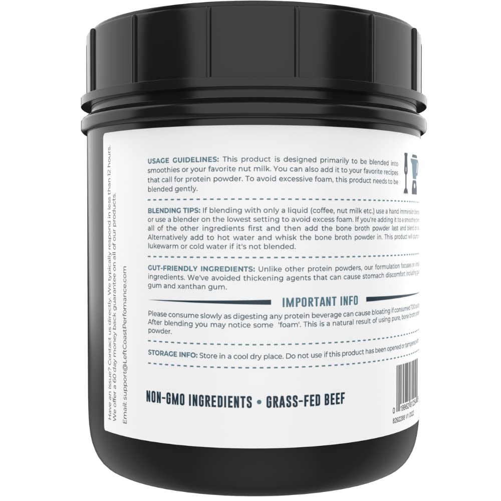 Bone Broth Protein Powder, Chocolate, Grass Fed 2lbs, 42 servings 16g protein, 13g Collagen. Low Carb, 2 net Carb, Dairy Free, Keto Friendly Bone Broth Protein Supplement with Collagen Types I & III - Nirvana Guru