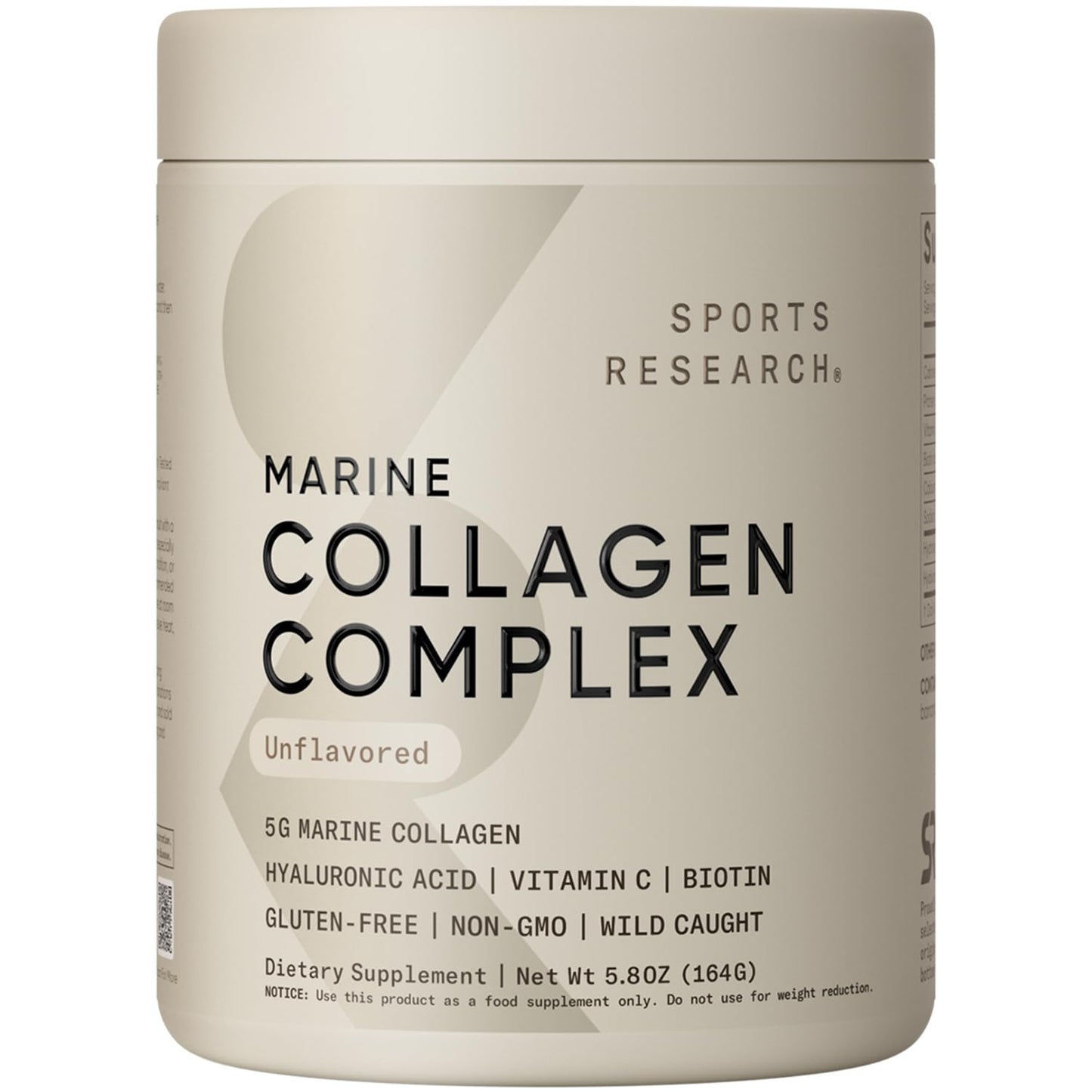 Sports Research Marine Collagen Peptides Powder - Sourced from Wild-Caught Fish, Pescatarian Friendly, Keto Certified & Non-GMO Verified - Easy to Mix in Water or Juice! (34 Servings) - Nirvana Guru