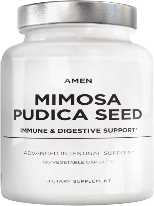 Amen Organic Mimosa Pudica Seeds Capsules, 2 Month Supply, Vegan Mimosa Pudica Seed Plant Supplement - Mimosine Sensitive Plant Pills - Fat Soluble Dietary Supplement - Non-GMO & Vegan - 120 Capsules Nirvana Guru