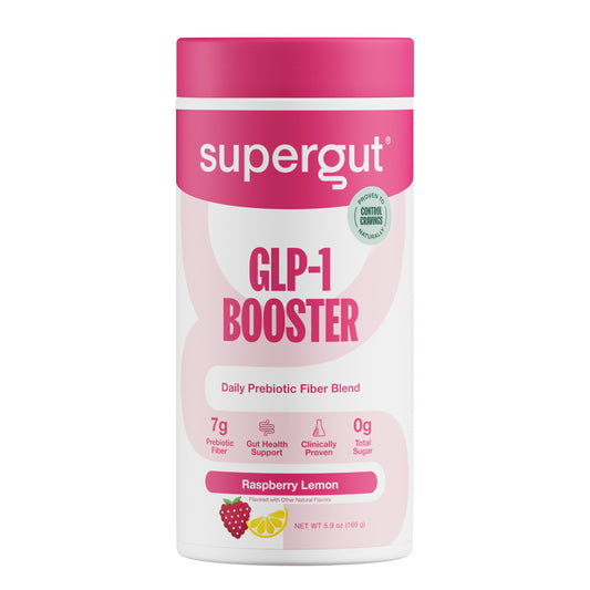 Supergut Gut Healthy GLP-1 Booster - High Fiber GLP-1 Supplement Powder for Women & Men - Sugar-Free Drink Mix for Gut Health (15 Servings)