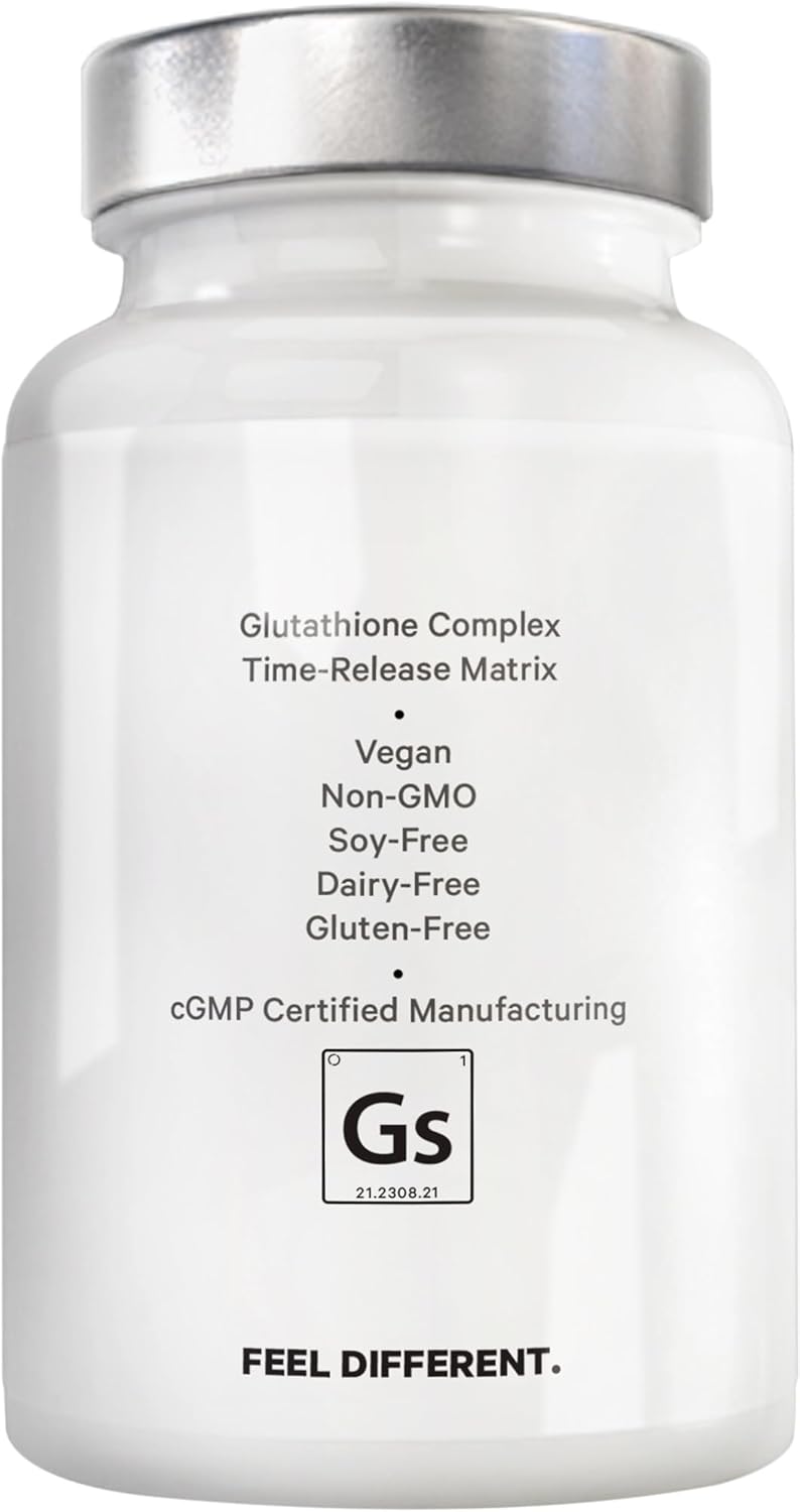 Amen Glutathione-SR+ Advanced Sustained-Release Supplement - 2-Month Supply - Reduced L-Glutathione - Galactomannans Fenugreek Seed - Time-Reduced Matrix - Non-GMO - 60 Capsules Nirvana Guru