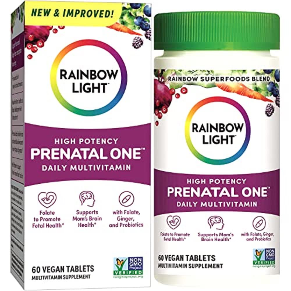 Rainbow Light Prenatal One High Potency Daily Multivitamin with Folate, Ginger and Probiotics; Supports Mom and Baby from Conception to Nursing; Vegan, 150 Tablets,* Pack May Vary Nirvana Guru
