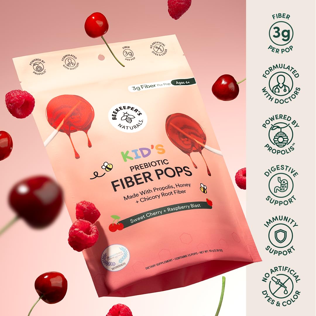Kids Throat Soothing Lollipops by Beekeeper's Naturals - Doctor Formulated Immune Support, Vitamin D & Honey, Under 2g Sugar, Clean Ingredients,15 ct Nirvana Guru