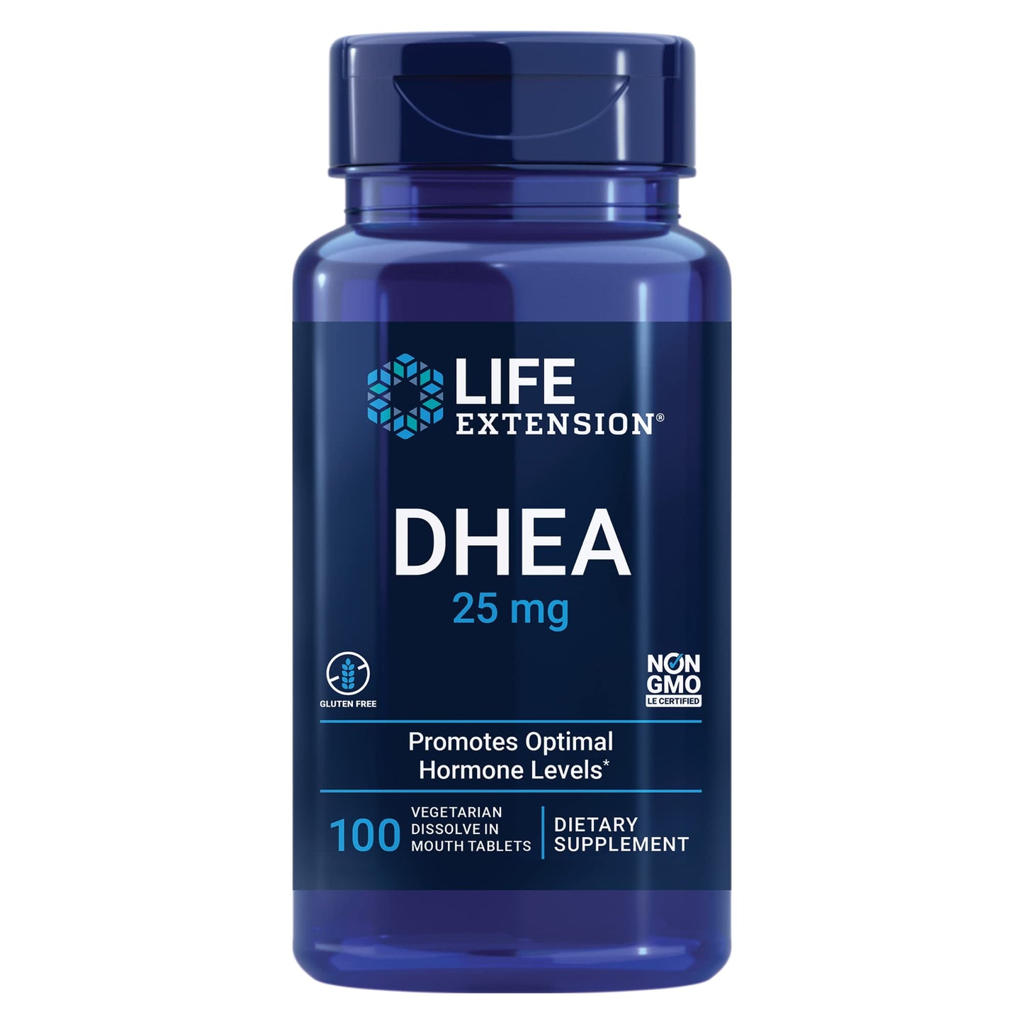Life Extension DHEA 25 mg – For Hormone Balance, Immune Support, Sexual Health and Anti-Aging - Supports Memory & Mood - Non-GMO, Gluten-Free, Vegetarian - 100 Dissolve-In-Mouth Tablets - Nirvana Guru