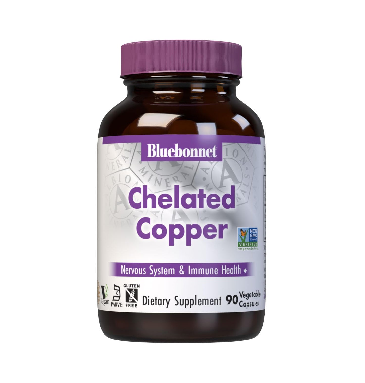Bluebonnet Nutrition Albion Chelated Copper, 3 mg of Copper, For Nervous System & Immune Health*, Soy-Free, Gluten-Free, Non-GMO, Kosher Certified, Dairy-Free, Vegan, 90 Vegetable Capsule, 90 Servings Nirvana Guru