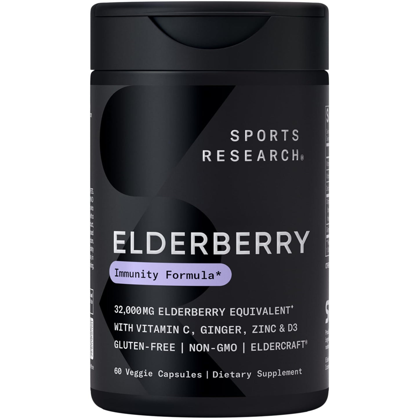 Sports Research Black Elderberry with Zinc, Vitamin C, & Vitamin D, Immune Support Supplement for Adults, 60 Capsules - Nirvana Guru