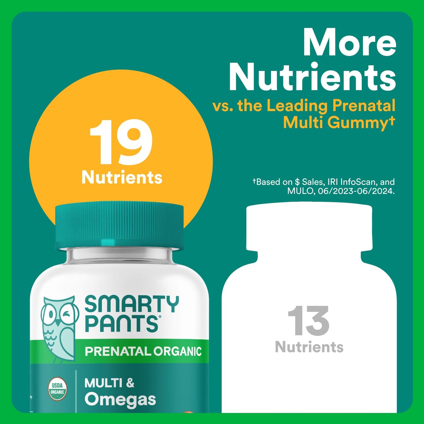 SmartyPants Prenatal Vitamins for Women, Sugar Free Multivitamin Gummies: Methylfolate, Omega 3 (ALA) Vitamin D3, C, Vitamin B12, B6, A, K & Zinc, Inositol, Erythritol Free, 60 Count (20 Day Supply) Nirvana Guru