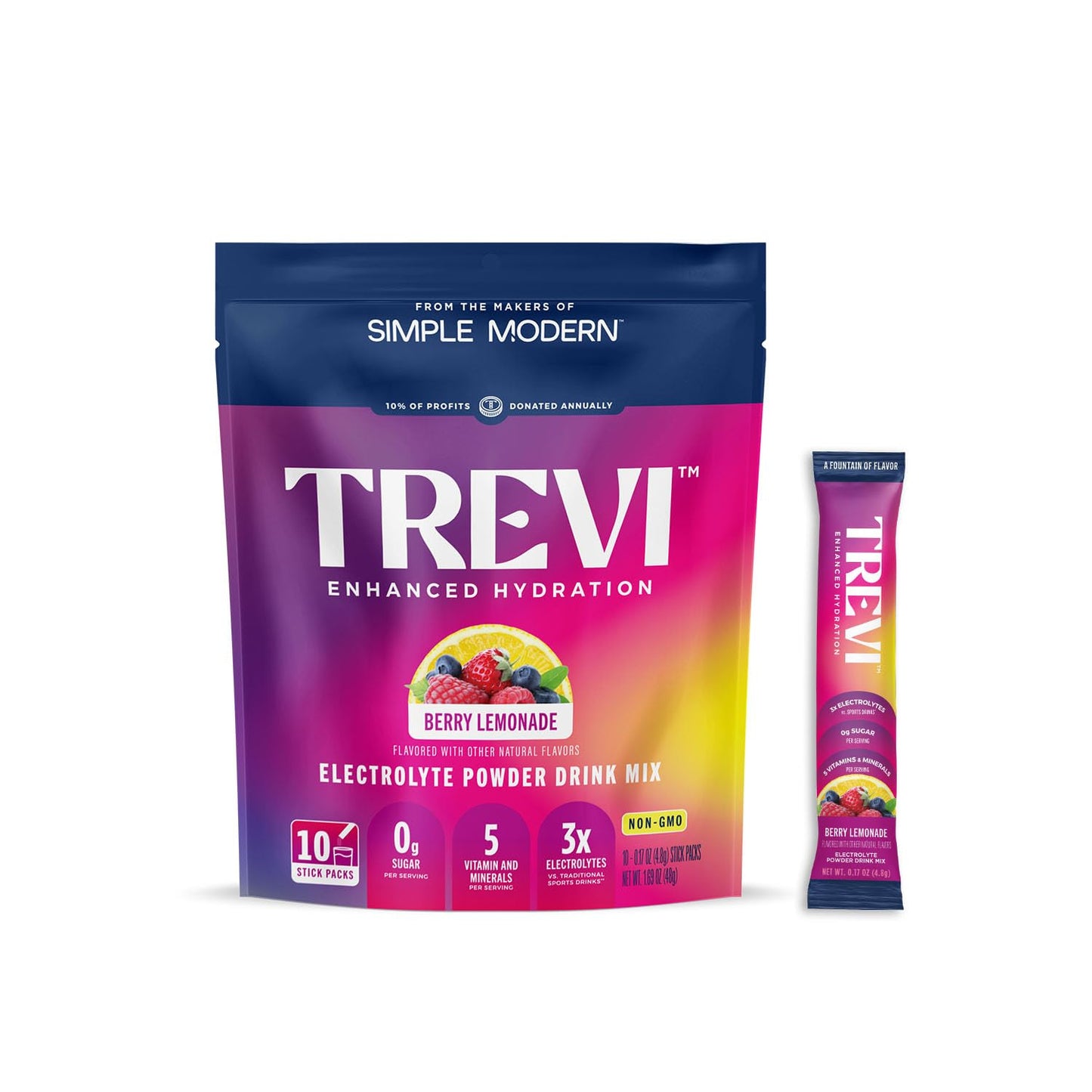 TREVI™ Sugar Free Electrolytes - Drink Mix Hydration Powder Packets - 28 Count - Variety Pack 1