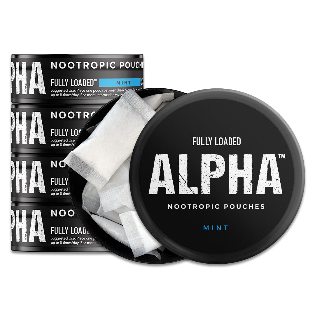 Fully Loaded Alpha Fuel Nootropic Pouches (Wintergreen Fuel) - Nootropic Energy Pouches with Caffeine, Alpha GPC, Tyrosine, Taurine, Guarana and More