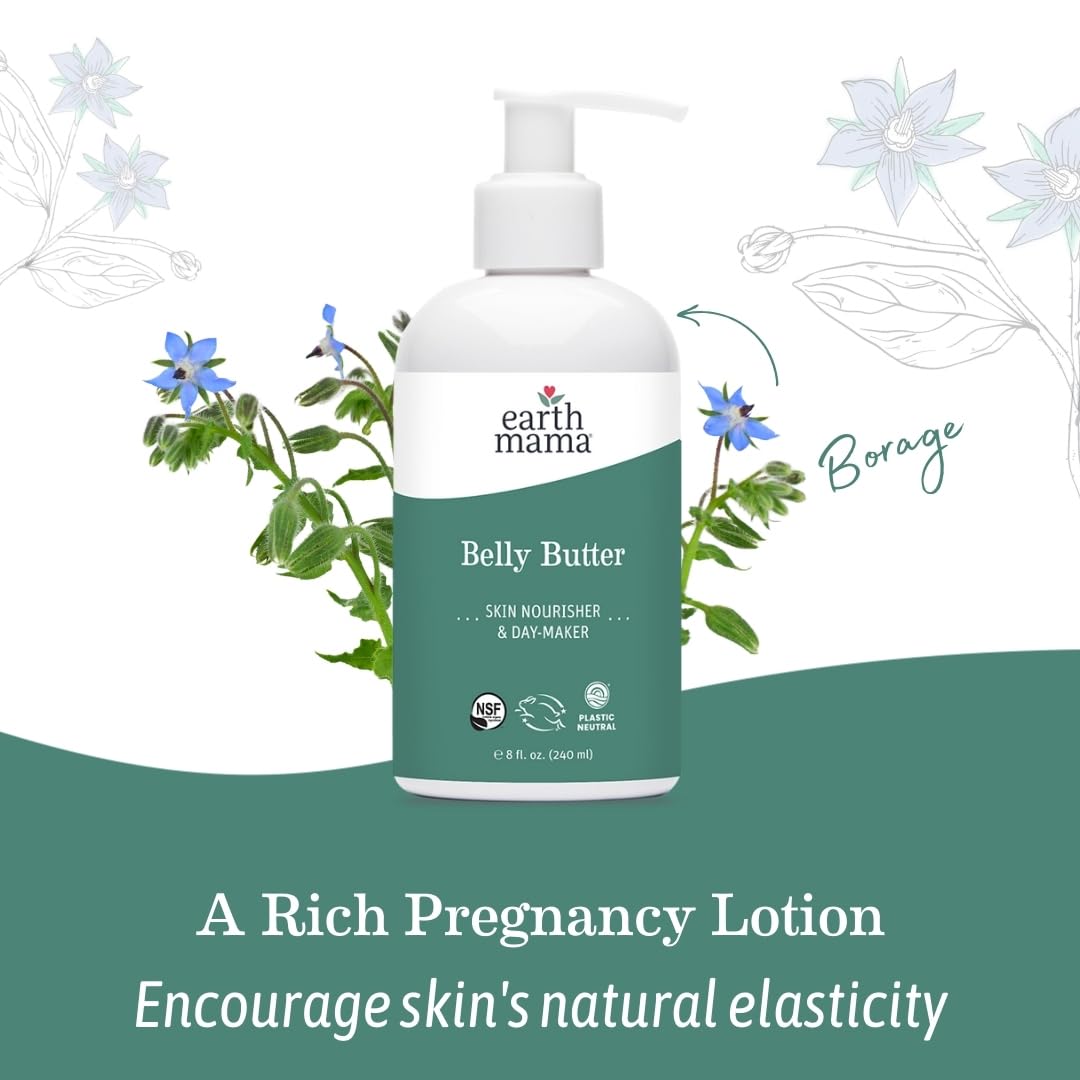 Earth Mama Belly Butter, Maternity Moisturizer for Dry Skin | Lotion for Pregnancy and Postpartum Recovery Self Care, Body Cream with Aloe, Fragrance Free, 8-Fluid Ounce Nirvana Guru