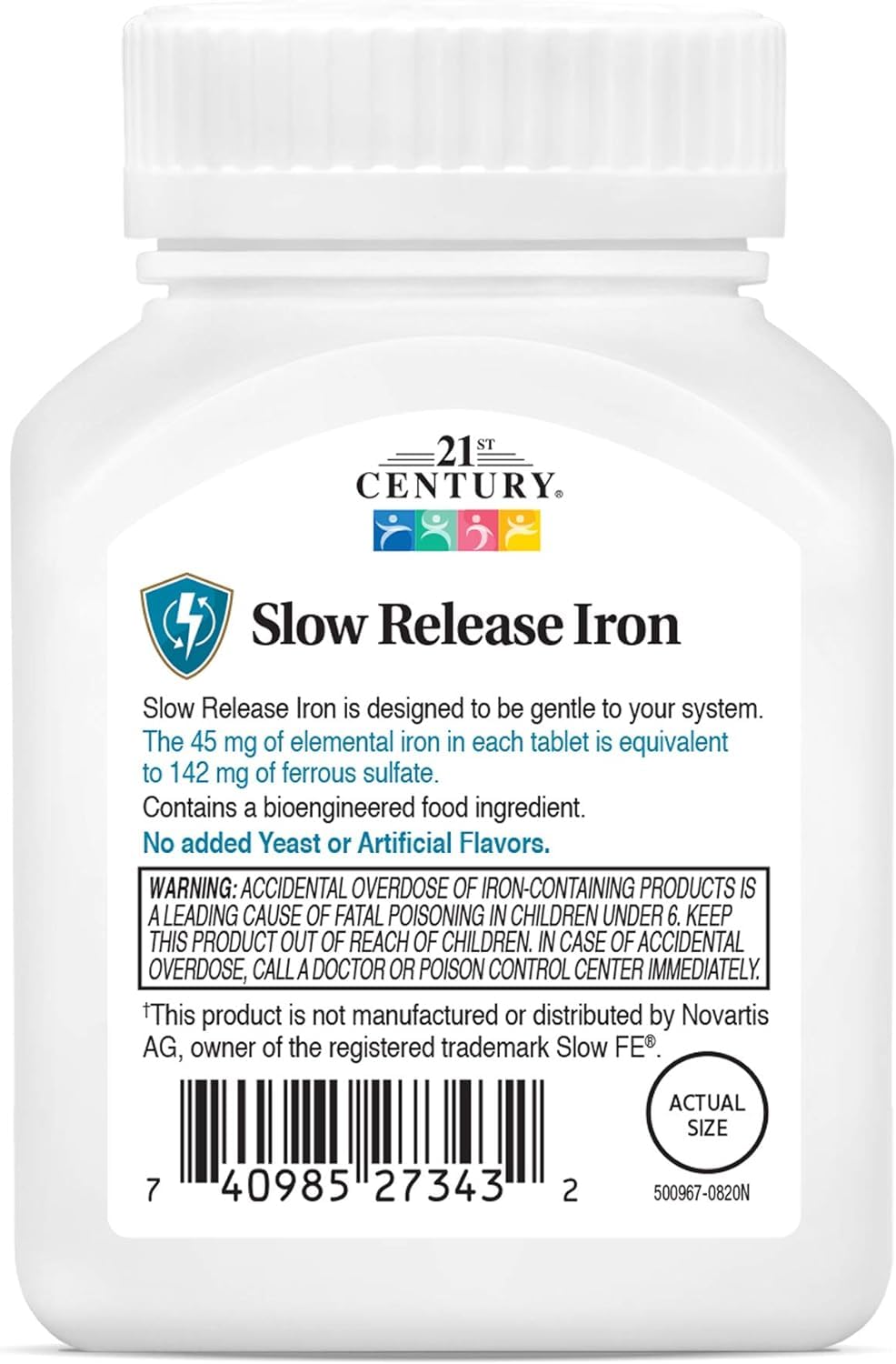 21st Century Slow Release Iron Tablets, 60 Count Nirvana Guru
