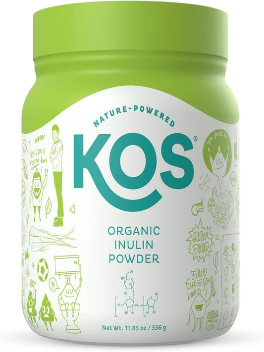 KOS Organic Inulin Powder, Unflavored & Unsweetened Superfood - Vegan Inulin for Prebiotic Intestinal Support, Digestive Health Promoting - USDA Certified, Non-GMO, Soy & Gluten-Free, 112 Servings Bag - Nirvana Guru