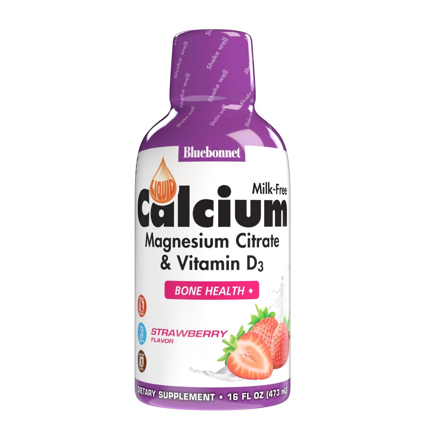 Bluebonnet Nutrition Liquid Calcium Citrate, Magnesium, Vitamin D3, Bone Health, Gluten Free, Soy Free, Milk Free, Kosher, 16 fl oz, 32 Servings, Mixed Berry Flavor Nirvana Guru