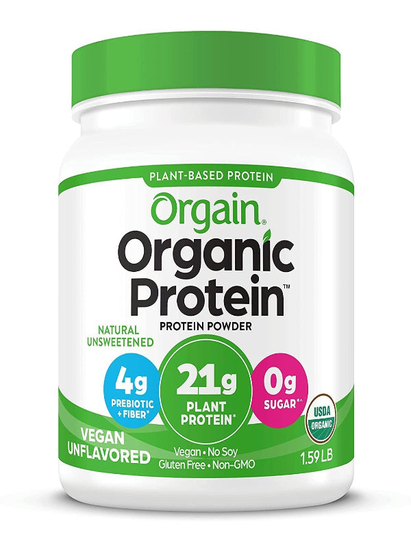 Orgain Organic Vegan Protein Powder, Vanilla Bean - 21g Plant Protein, 4g Prebiotic Fiber, No Lactose Ingredients, No Added Sugar, Non-GMO, For Shakes & Smoothies, 2.03 lb (Packaging May Vary)