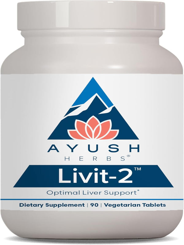 Ayush Herbs Livit-2 - Liver Care, Liver Support Supplement for Women & Men with Andrographis & Picrorhiza, Liver Pills Made with Organic Ingredients - 90 Vegetarian Tablets (1 Count) Nirvana Guru