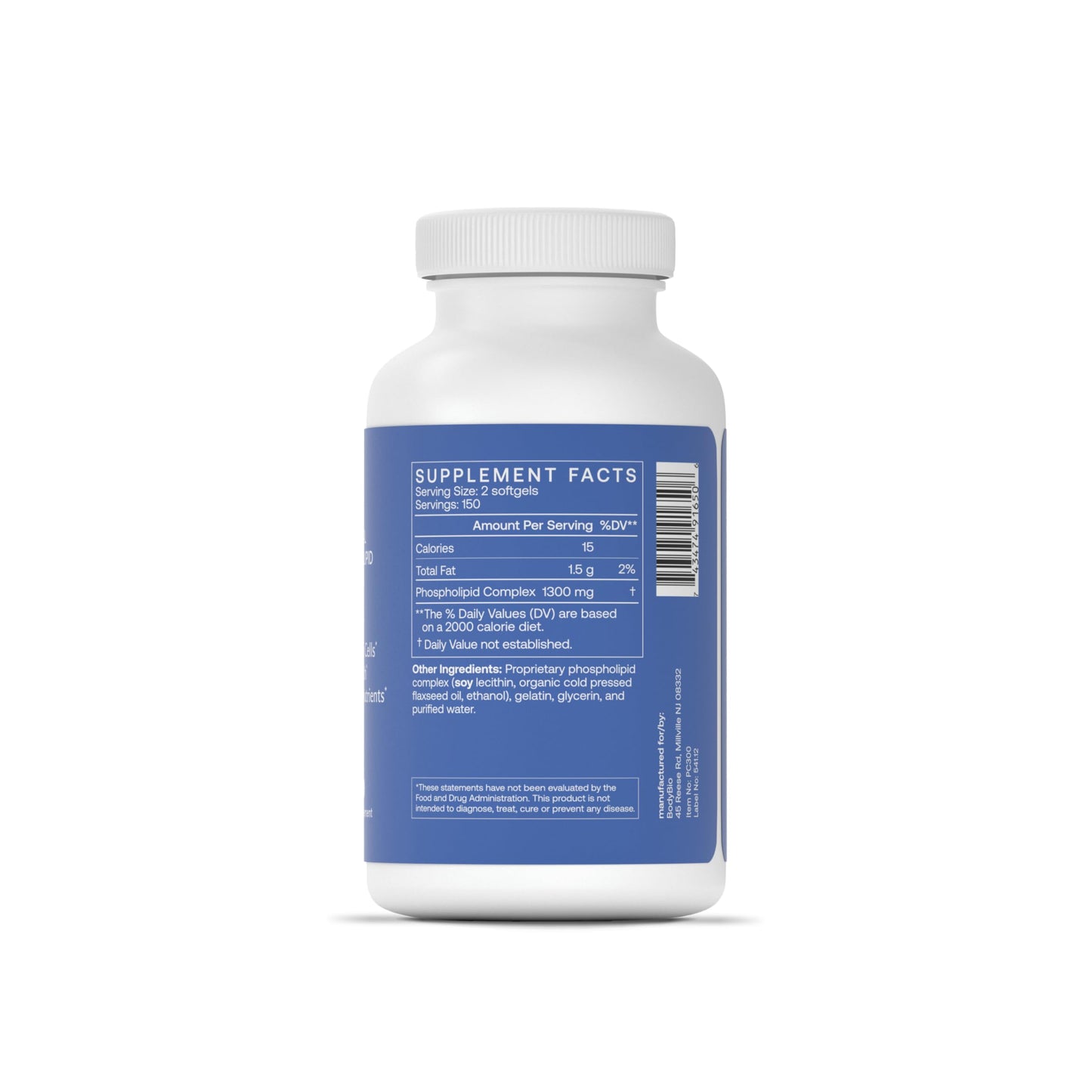 BodyBio PC - Phosphatidylcholine for Brain Health, Mental Clarity, Cognitive Function, Cellular Repair & Healthy Aging, Phospholipid Complex Supplement for Gentle Daily Detox Nirvana Guru