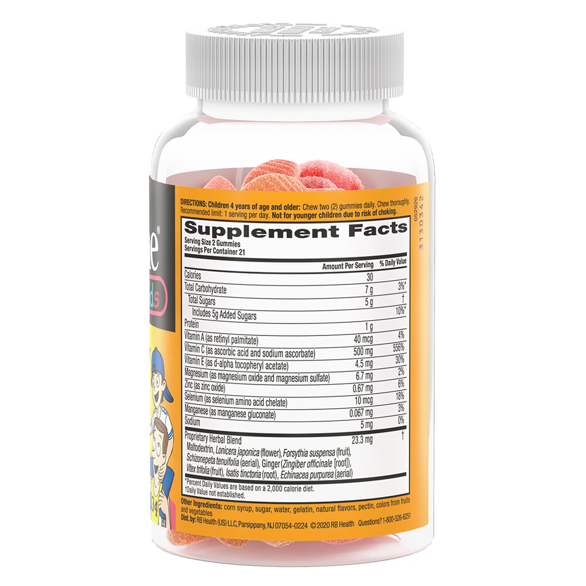 Airborne 500mg Vitamin C + Zinc Immune Support Supplement Gummies for Kids, Assorted Fruit Flavor, Gluten Free Crafted Blend with Powerful Antioxidants Vitamins C & E, 42 Gummies (3 Pack) Nirvana Guru