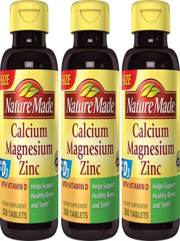 Nature Made Calcium Magnesium Zinc with Vitamin D3, Dietary Supplement for Bone Support, 300 Tablets - Nirvana Guru