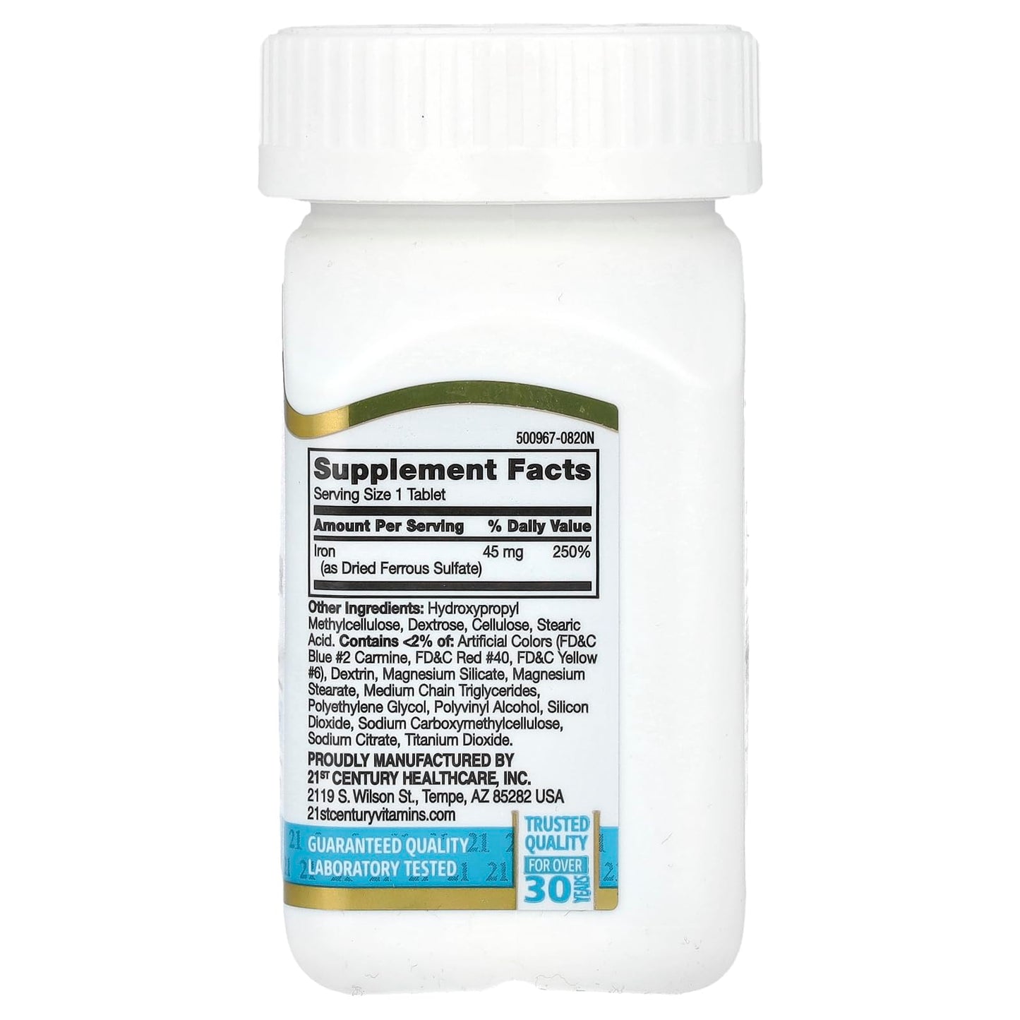 21st Century Slow Release Iron Tablets, 60 Count Nirvana Guru
