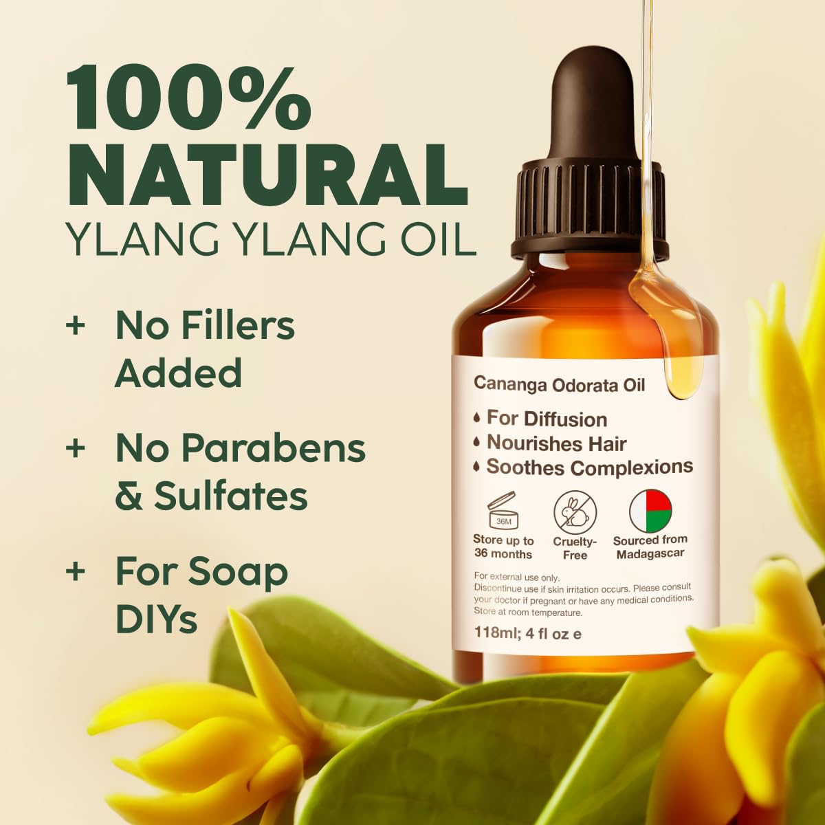 KUKKA essential oils 100% Pure & Natural Lavender Essential Oil for Diffuser, Body, Aromatherapy & Soap Making Scent (4 Fl Oz/118 ml)