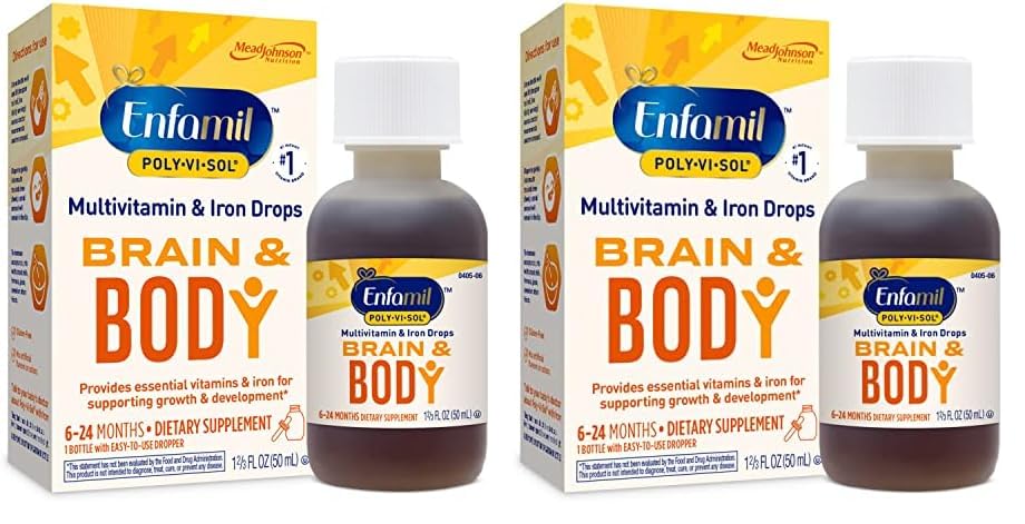 Enfamil Poly-Vi-Sol with Iron Liquid Multivitamin Drops, Supports Growth & Development*, 50mL Bottle - Nirvana Guru