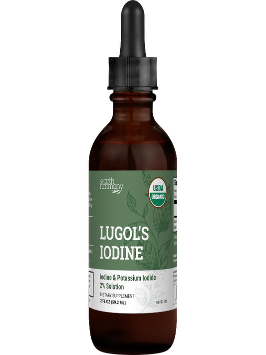 Organic Lugol's Iodine, Iodine and Potassium Iodide 2% Solution 3000 mcg - Liquid Supplement Drops for Thyroid Support for Women & Men, Metabolism Health, Detox Boost - Non-GMO, 395 Servings (2 Oz) Nirvana Guru