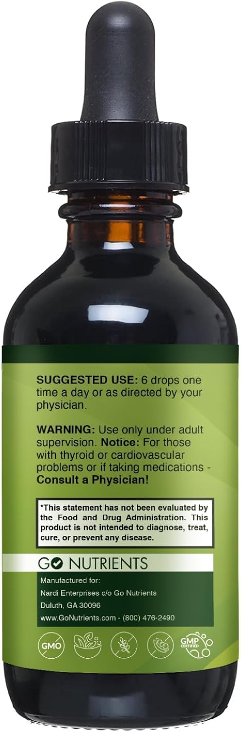 Go Nutrients Iodine Edge – Organic Nascent Iodine Liquid Supplement for Thyroid Support, Energy, Immune & Cognitive Health – High Absorption Drops - Natural Tincture for Women & Men – 1 oz Nirvana Guru