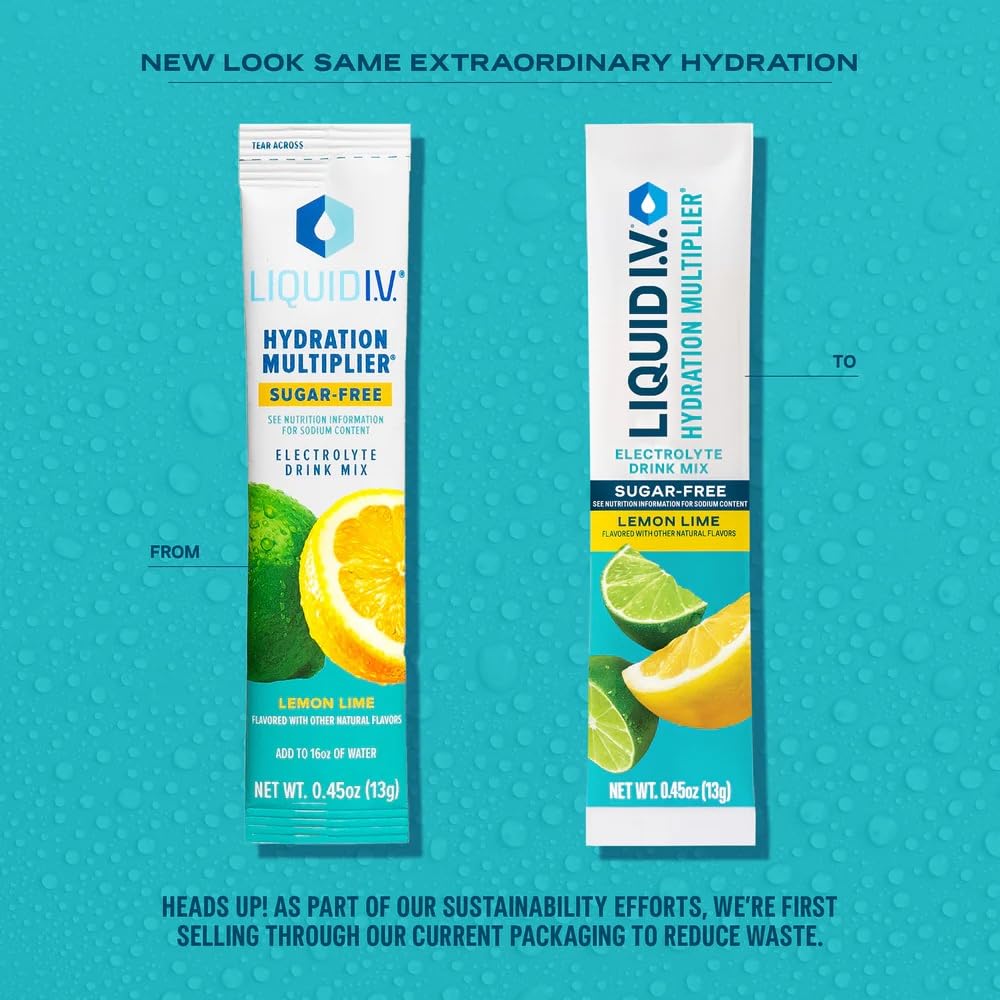 Liquid I.V.® Hydration Multiplier Sugar-Free - Rainbow Sherbet | Electrolyte Powder Drink Mix | 3 Pack (42 Servings) - Nirvana Guru