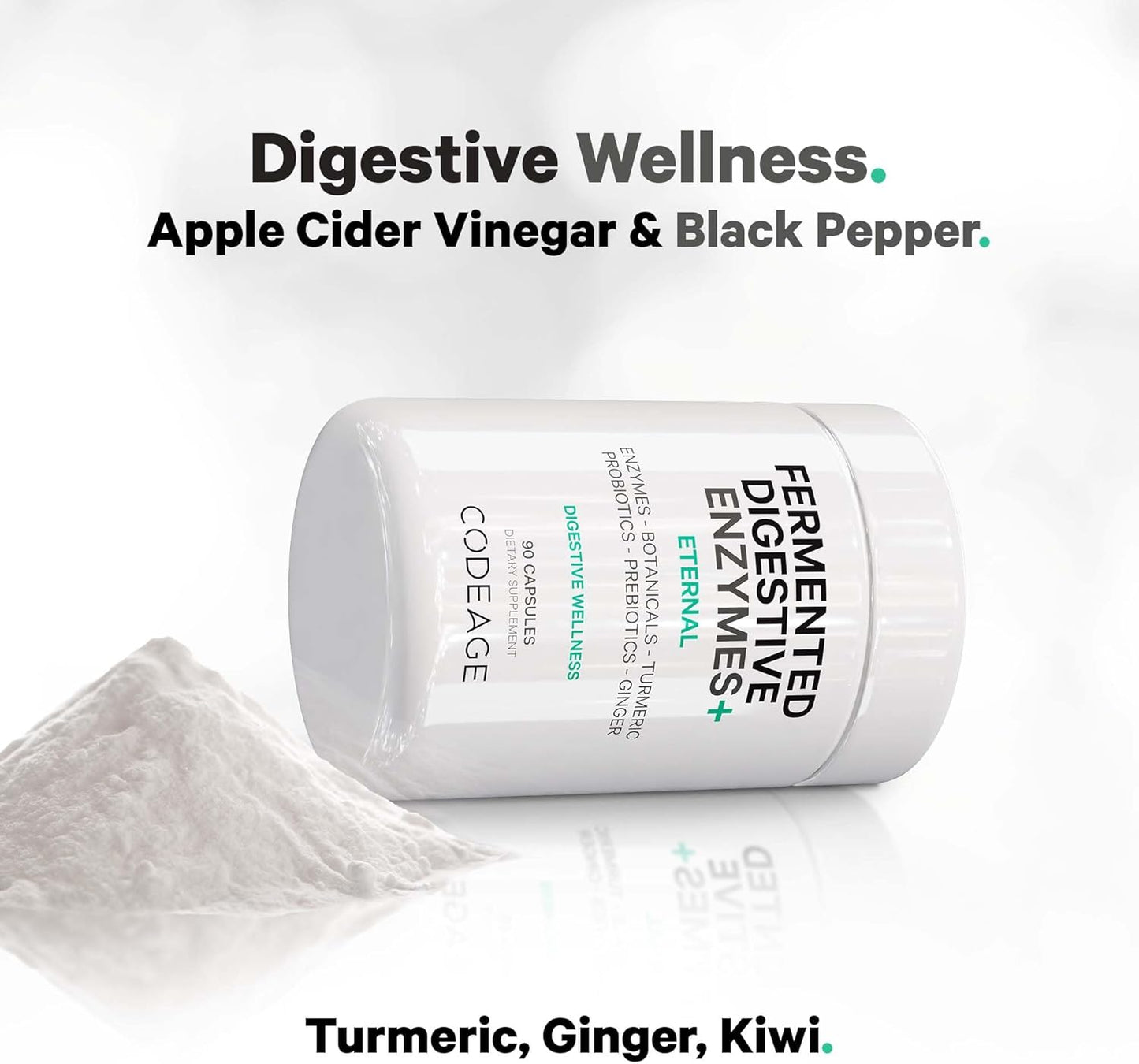 Codeage Fermented Digestive Enzymes Supplement 3-Month Supply - 14 Digestive Enzymes, Probiotics, Prebiotics, Fermented Botanicals, Plant-Based Multi Pancreatic Enzymes - 1 Capsule a Day - 90 Capsules - Nirvana Guru
