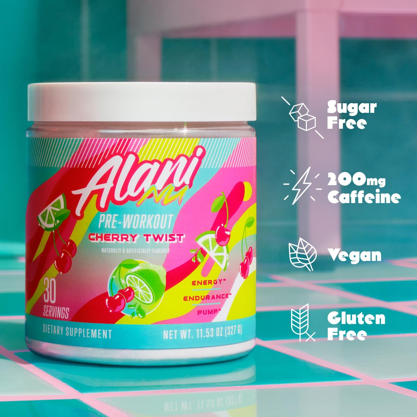 Alani Nu Pre Workout Powder Hawaiian Shaved ICE, Amino Energy Boost, Endurance Supplement, Sugar Free, 200mg Caffeine, L-Theanine, Beta-Alanine, L-Citrulline, 30 Servings Nirvana Guru
