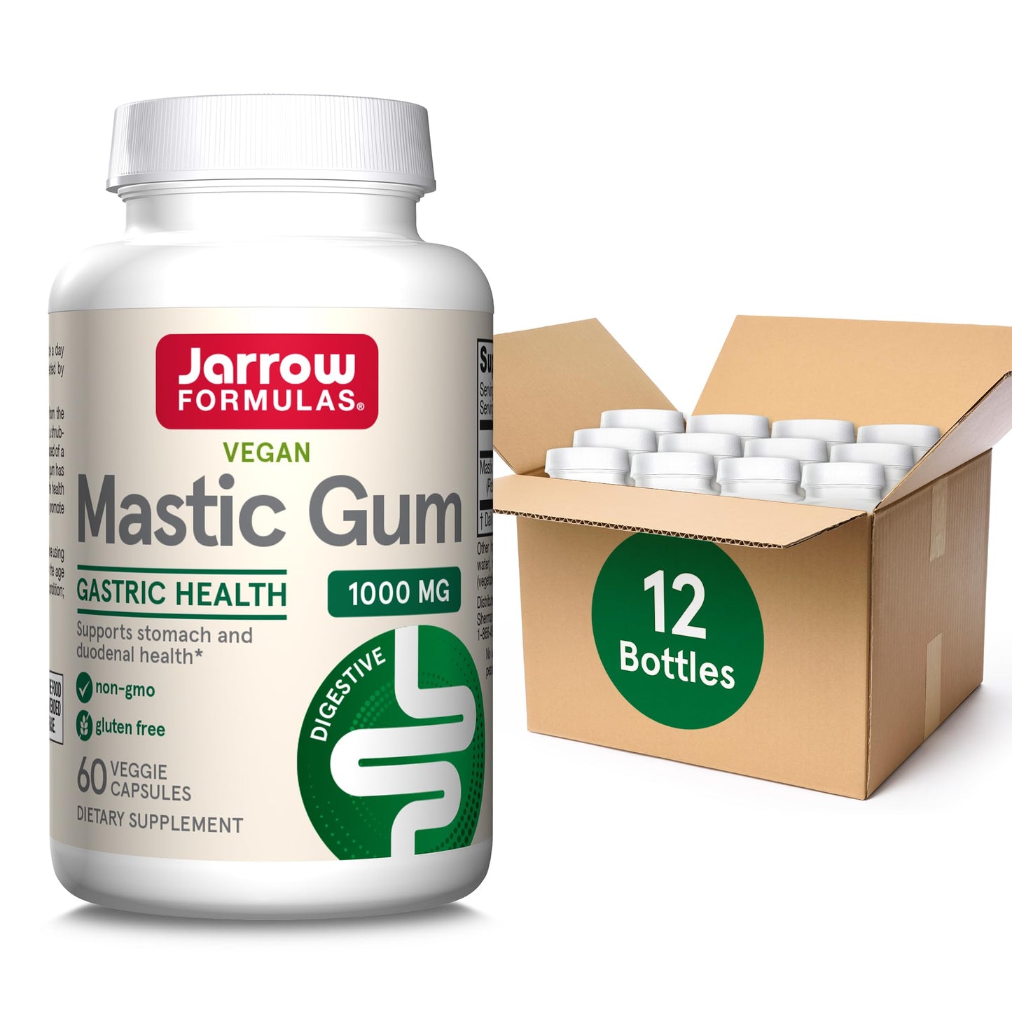 Jarrow Formulas Mastic Gum 1000 mg, Dietary Supplement for Gastrointestinal Health Support, 60 Veggie Capsules, 30 Day Supply - Nirvana Guru