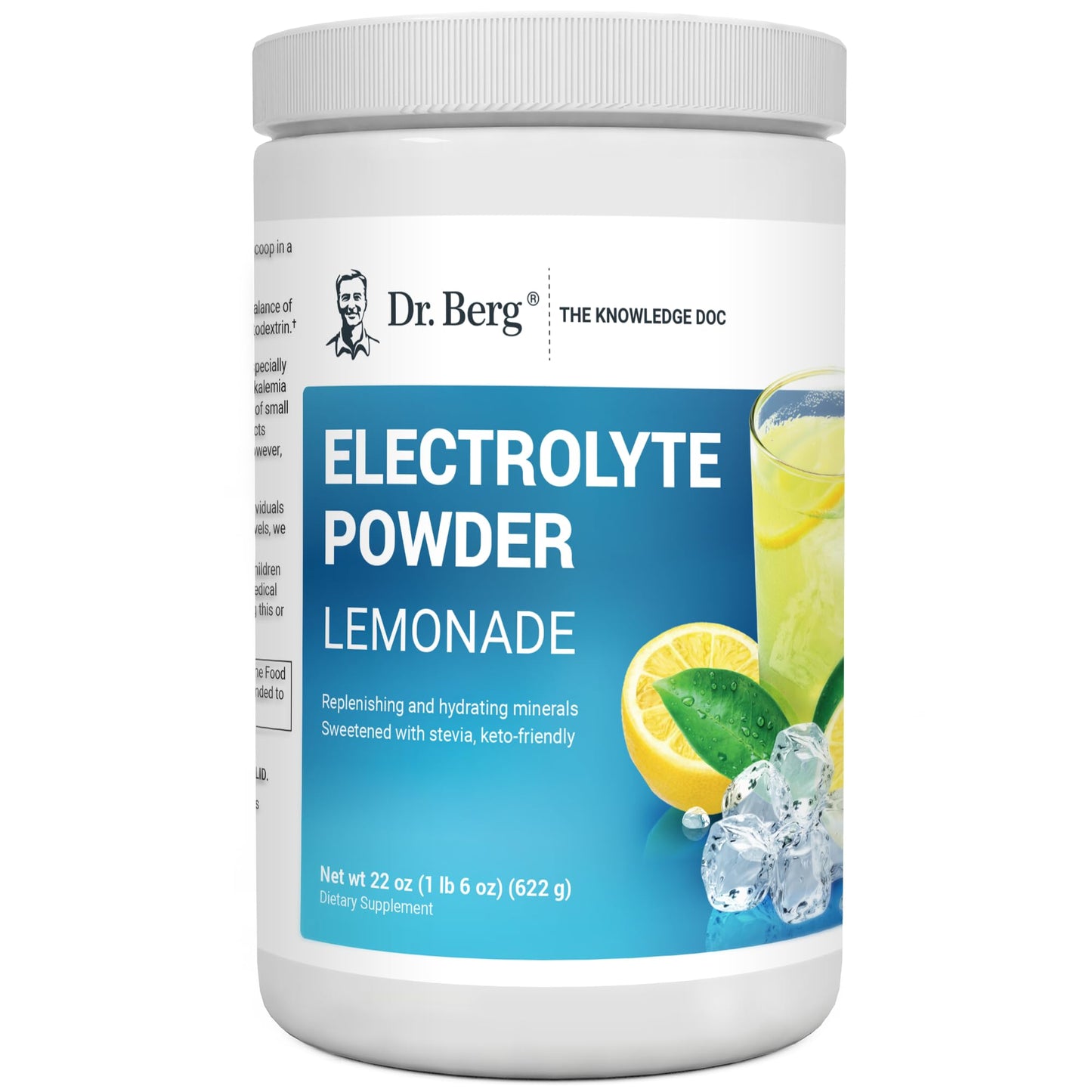 Dr. Berg Zero Sugar Hydration Keto Electrolyte Powder - Enhanced w/ 1000 mg of Potassium & Real Pink Himalayan Salt (NOT Table Salt) - Raspberry & Lemon Flavor Hydration Drink Supplement, 100 Servings