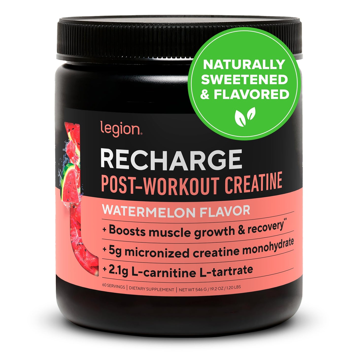 LEGION Recharge Post Workout Drink - Micronized Creatine Monohydrate Natural Post Workout Recovery Drink - Muscle Builder & Recovery Booster Post Workout Supplements (Strawberry Lemonade, 30 Servings) Nirvana Guru