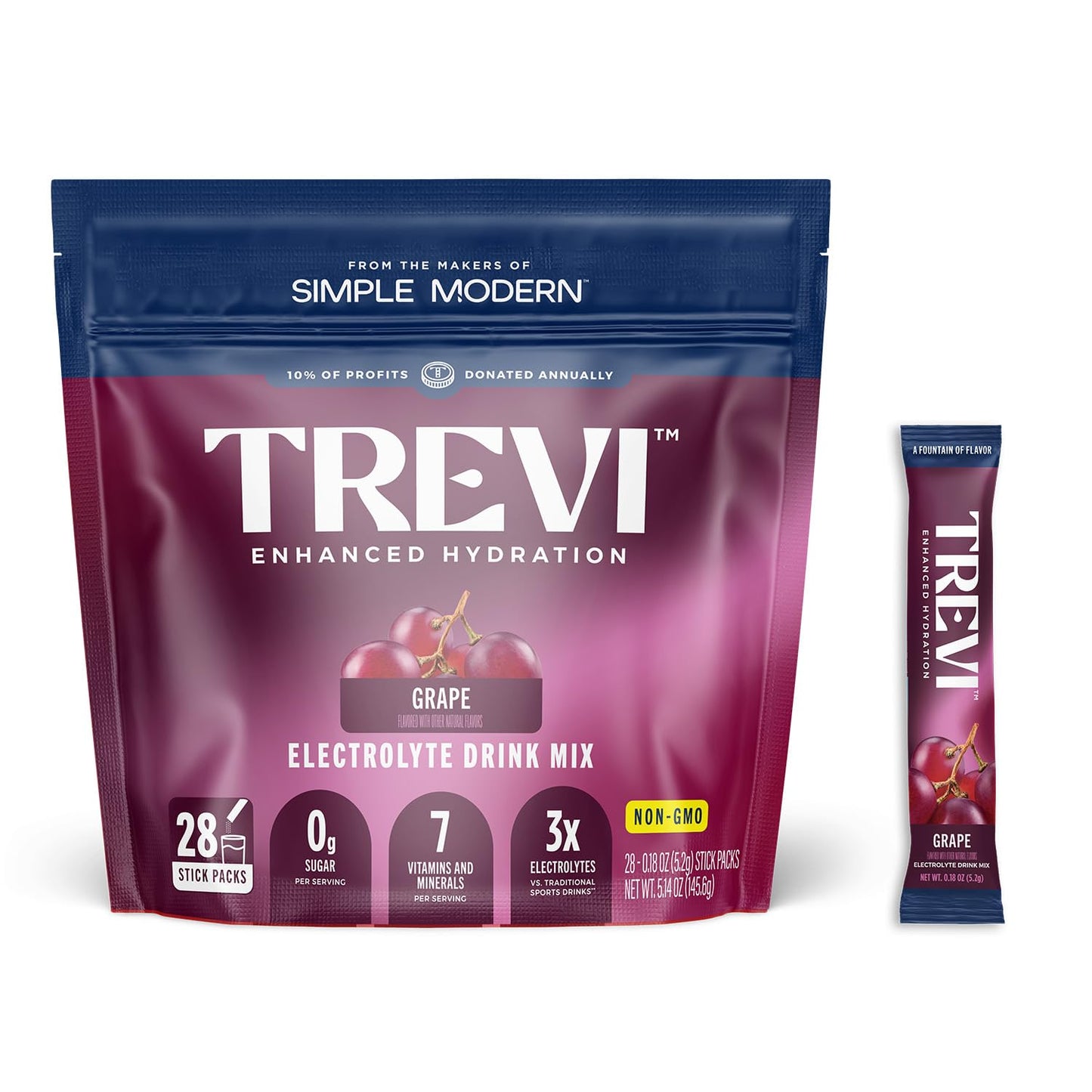 TREVI™ Sugar Free Electrolytes - Drink Mix Hydration Powder Packets - 28 Count - Variety Pack 1
