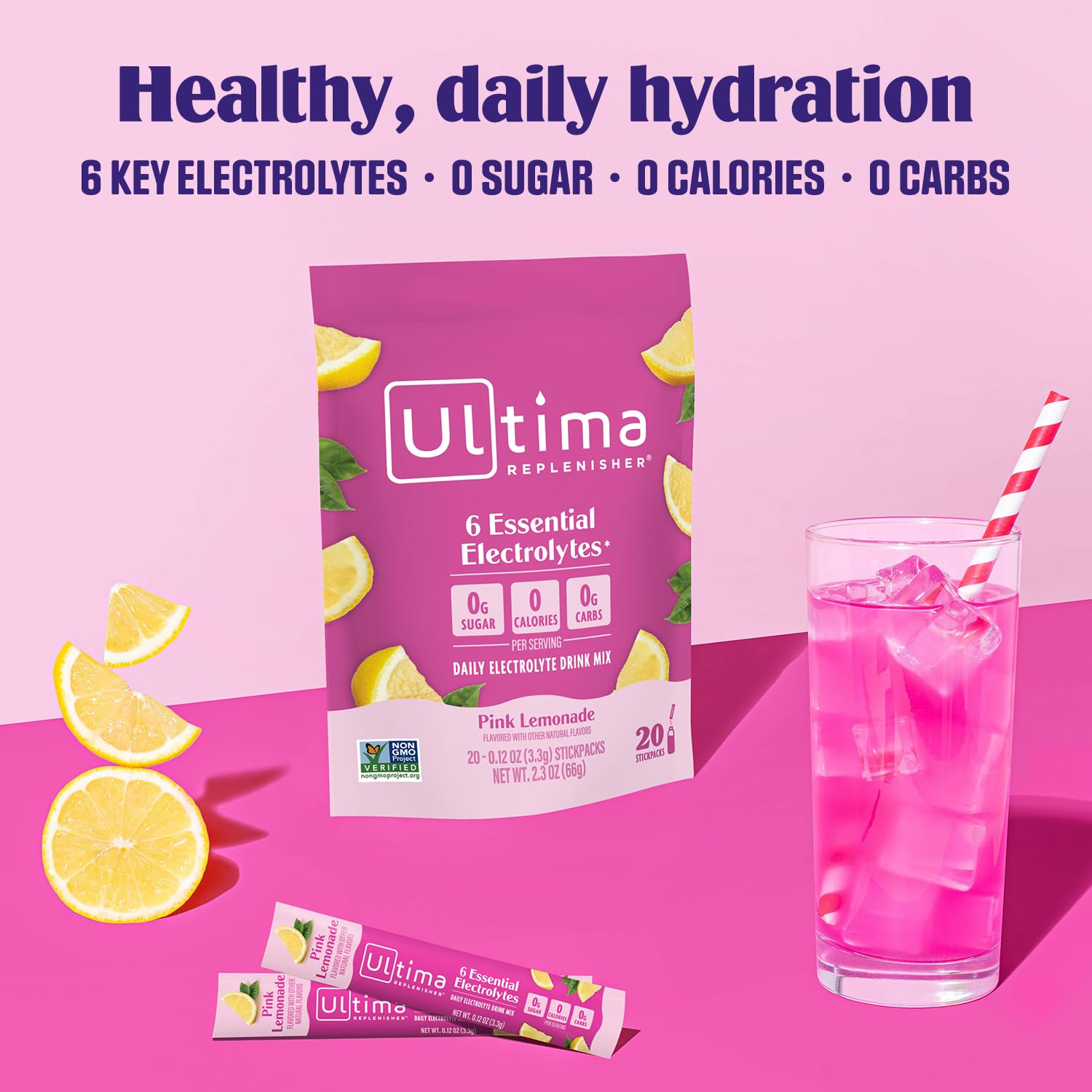 Ultima Replenisher Daily Electrolyte Powder Drink Mix – Sugar Free – Original Variety, 20 Stickpacks – Hydration Packets with 6 Electrolytes and Minerals – Keto Friendly, Vegan, Non-GMO - Nirvana Guru