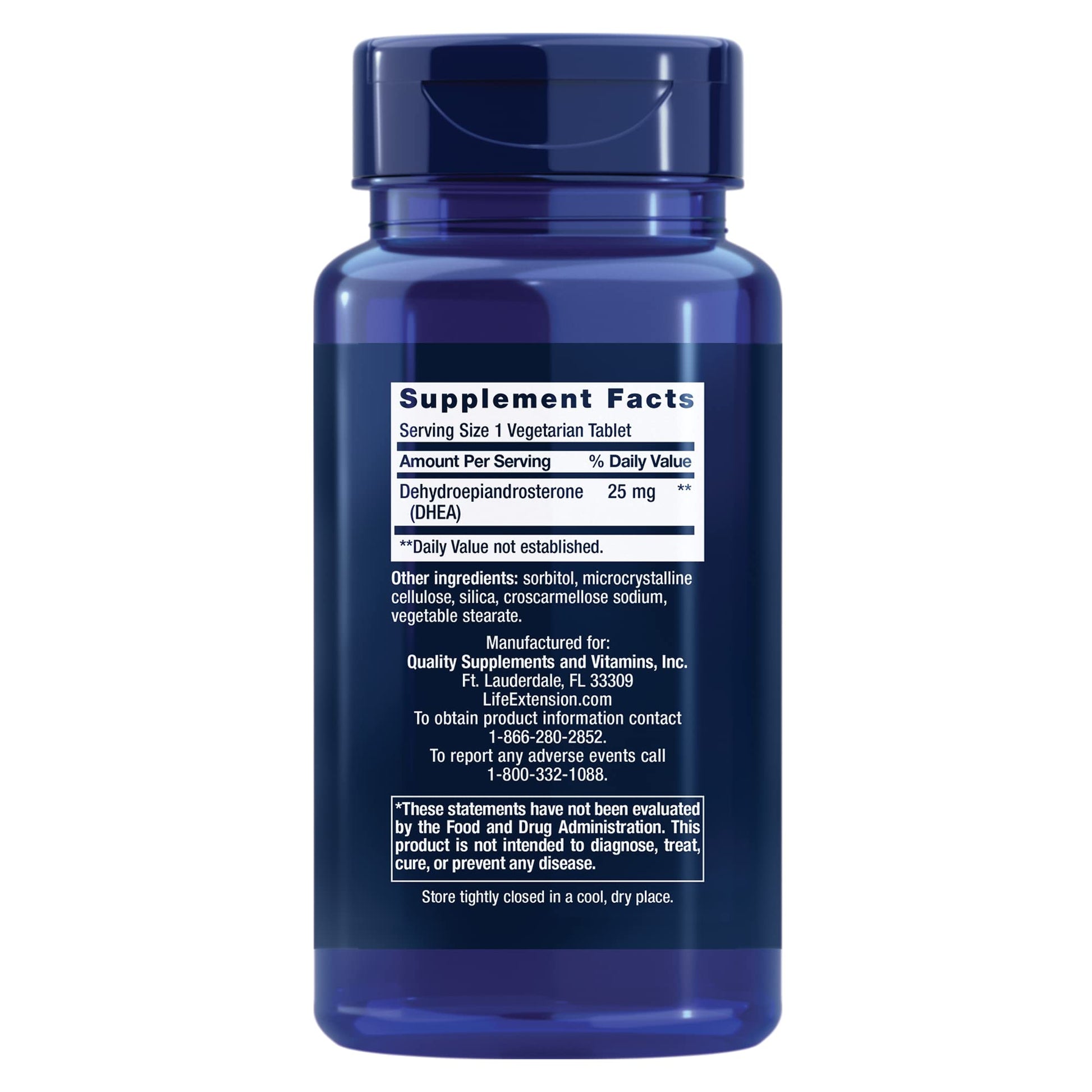 Life Extension DHEA 25 mg – For Hormone Balance, Immune Support, Sexual Health and Anti-Aging - Supports Memory & Mood - Non-GMO, Gluten-Free, Vegetarian - 100 Dissolve-In-Mouth Tablets - Nirvana Guru