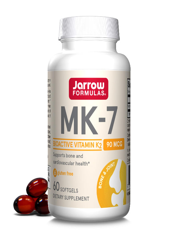 Jarrow Formulas MK-7 90 mcg - Bioactive Form of Vitamin K2 - 120 Servings (Softgels) - For Bone & Cardiovascular Health - Vitamin K2 MK-7 Dietary Supplement - K2 Vitamin Supplement MK-7 - Gluten Free - Nirvana Guru