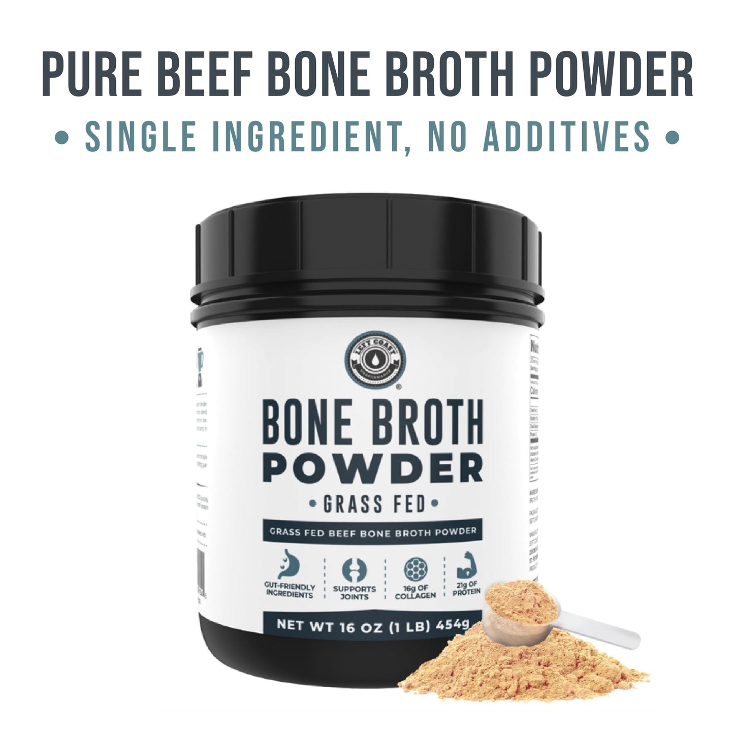 Bone Broth Protein Powder, Chocolate, Grass Fed 2lbs, 42 servings 16g protein, 13g Collagen. Low Carb, 2 net Carb, Dairy Free, Keto Friendly Bone Broth Protein Supplement with Collagen Types I & III - Nirvana Guru