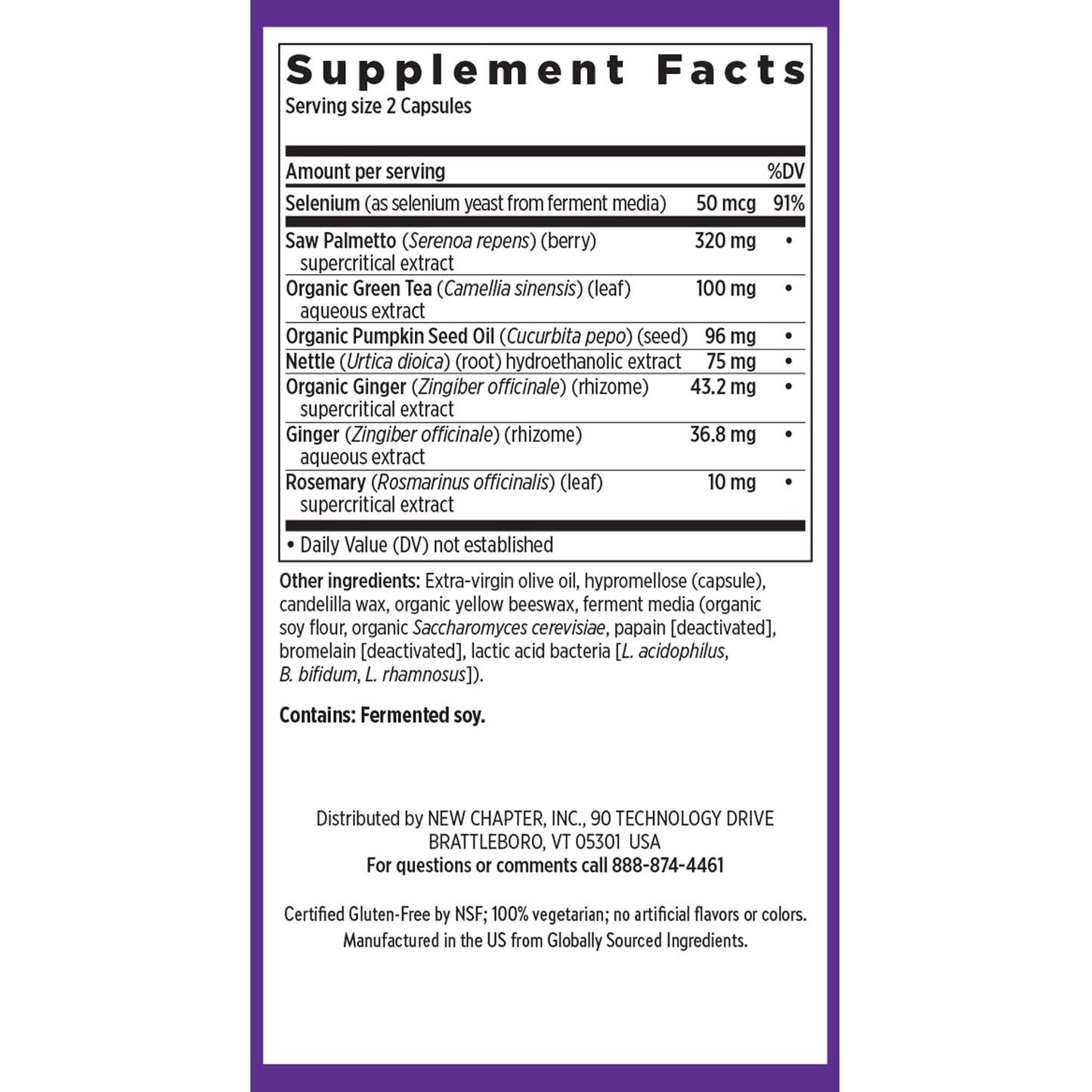 New Chapter Prostate Supplement - Prostate 5LX™ with Clinical Strength Saw Palmetto + Fermented Selenium for Men’s Wellness - 180 ct Vegetarian Capsule - Nirvana Guru