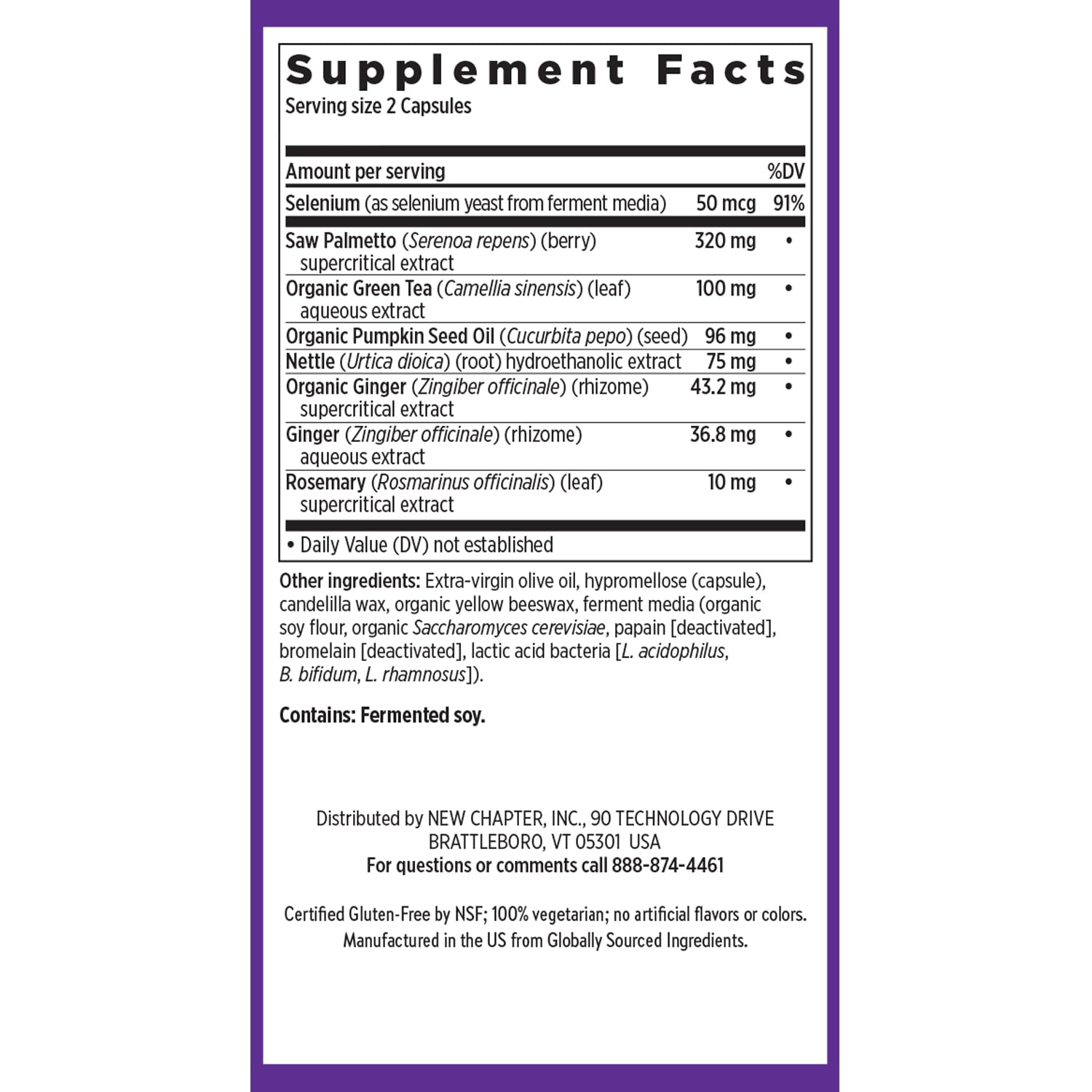 New Chapter Prostate Supplement - Prostate 5LX™ with Clinical Strength Saw Palmetto + Fermented Selenium for Men’s Wellness - 180 ct Vegetarian Capsule - Nirvana Guru